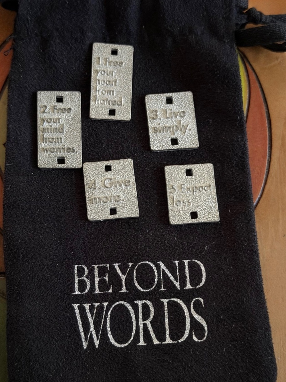 Beyond Words Inspirational Bracelet Charm Tokens w/ bag